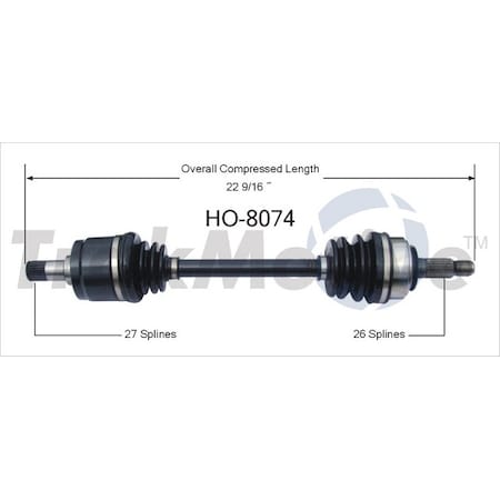 Surtrack Axle Cv Axle Shaft, Ho-8074 HO-8074